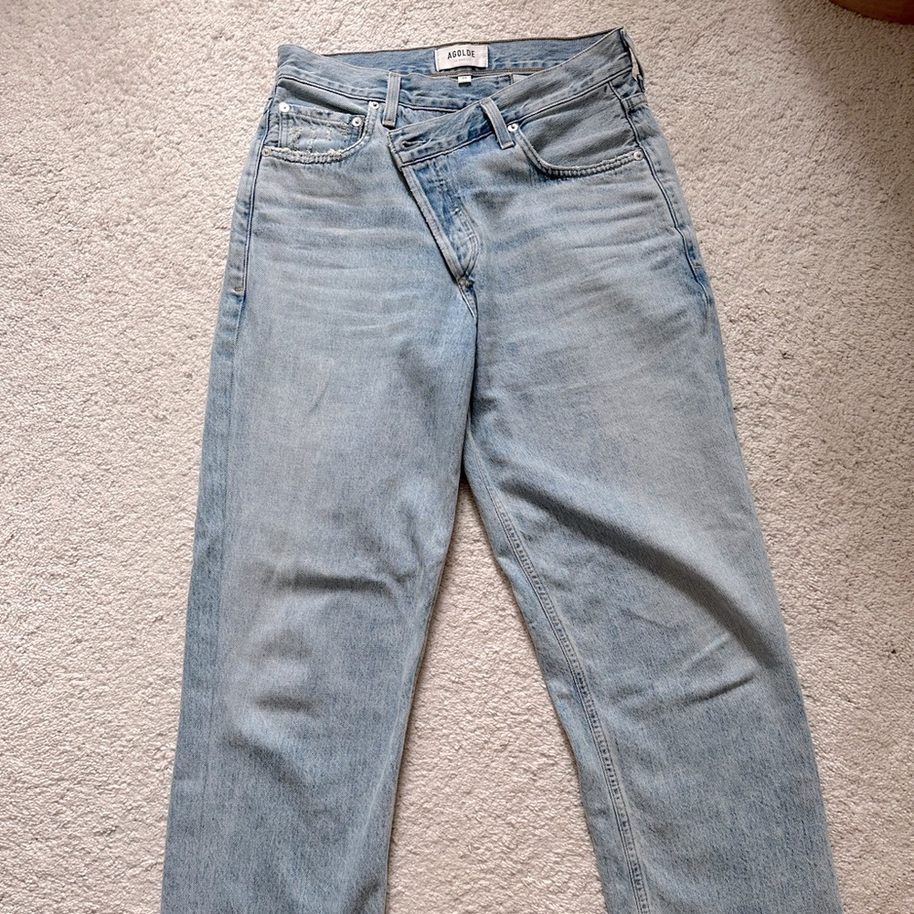 Agolde Light Wash Straight Leg Jeans